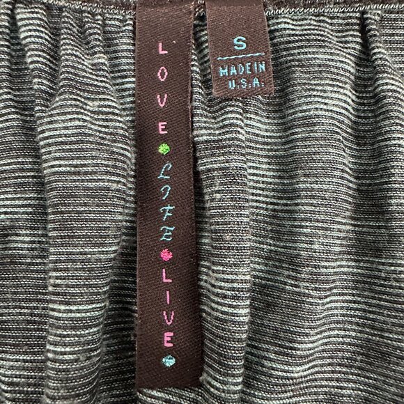 Love Life Live Womens Floral Boho Top Size S Green Blue Lightweight USA Made - Picture 3 of 4